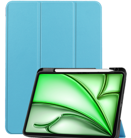 BASEY. BASEY. iPad Air 6 (11 inch) Hoesje Met Uitsparing Apple Pencil - Lichtblauw