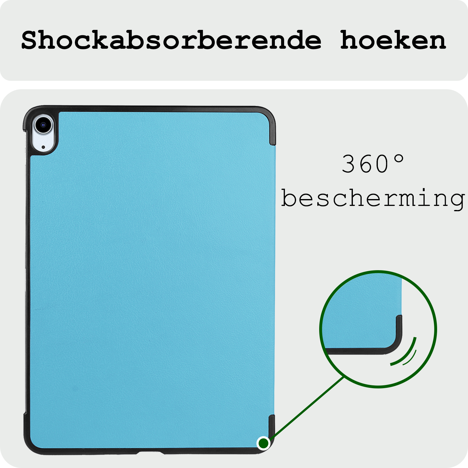 BASEY. Hoesje Geschikt voor iPad Air 6 (11 inch) Hoes Case Tablet Hoesje Tri-fold Met Uitsparing Geschikt voor Apple Pencil - Hoes Geschikt voor iPad Air 2024 (11 inch) Hoesje Hard Cover Bookcase Hoes - Lichtblauw