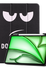 BASEY. Hoesje Geschikt voor iPad Air 6 (11 inch) Hoes Case Tablet Hoesje Tri-fold Met Uitsparing Geschikt voor Apple Pencil - Hoes Geschikt voor iPad Air 2024 (11 inch) Hoesje Hard Cover Bookcase Hoes - Don't Touch Me
