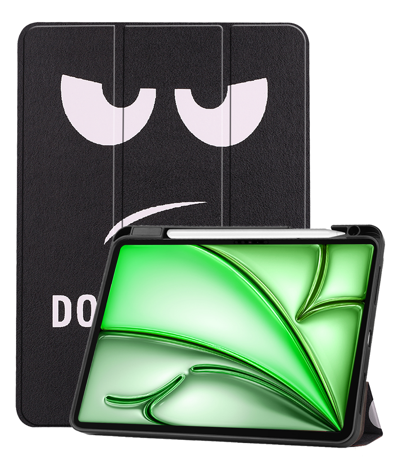 BASEY. Hoesje Geschikt voor iPad Air 6 (11 inch) Hoes Case Tablet Hoesje Tri-fold Met Uitsparing Geschikt voor Apple Pencil - Hoes Geschikt voor iPad Air 2024 (11 inch) Hoesje Hard Cover Bookcase Hoes - Don't Touch Me