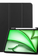 BASEY. Hoesje Geschikt voor iPad Air 6 (11 inch) Hoes Case Tablet Hoesje Tri-fold Met Uitsparing Geschikt voor Apple Pencil - Hoes Geschikt voor iPad Air 2024 (11 inch) Hoesje Hard Cover Bookcase Hoes - Zwart