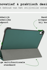 BASEY. Hoesje Geschikt voor iPad Air 6 (13 inch) Hoes Case Tablet Hoesje Tri-fold - Hoes Geschikt voor iPad Air 2024 (13 inch) Hoesje Hard Cover Bookcase Hoes - Donkergroen