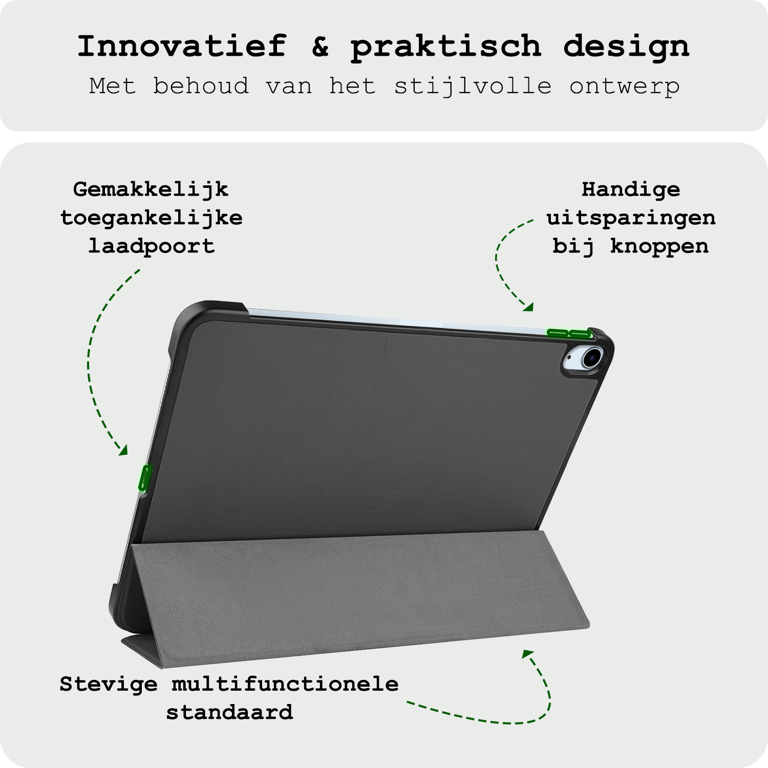 BASEY. Hoesje Geschikt voor iPad Air 6 (13 inch) Hoes Case Tablet Hoesje Tri-fold - Hoes Geschikt voor iPad Air 2024 (13 inch) Hoesje Hard Cover Bookcase Hoes - Grijs