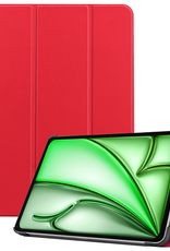 BASEY. Hoesje Geschikt voor iPad Air 6 (13 inch) Hoes Case Tablet Hoesje Tri-fold - Hoes Geschikt voor iPad Air 2024 (13 inch) Hoesje Hard Cover Bookcase Hoes - Rood