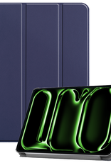 BASEY. Hoesje Geschikt voor iPad Pro 2024 (11 inch) Hoes Case Tablet Hoesje Tri-fold - Hoes Geschikt voor iPad Pro 2024 11 inch (7e generatie) Hoesje Hard Cover Bookcase Hoes - Donkerblauw