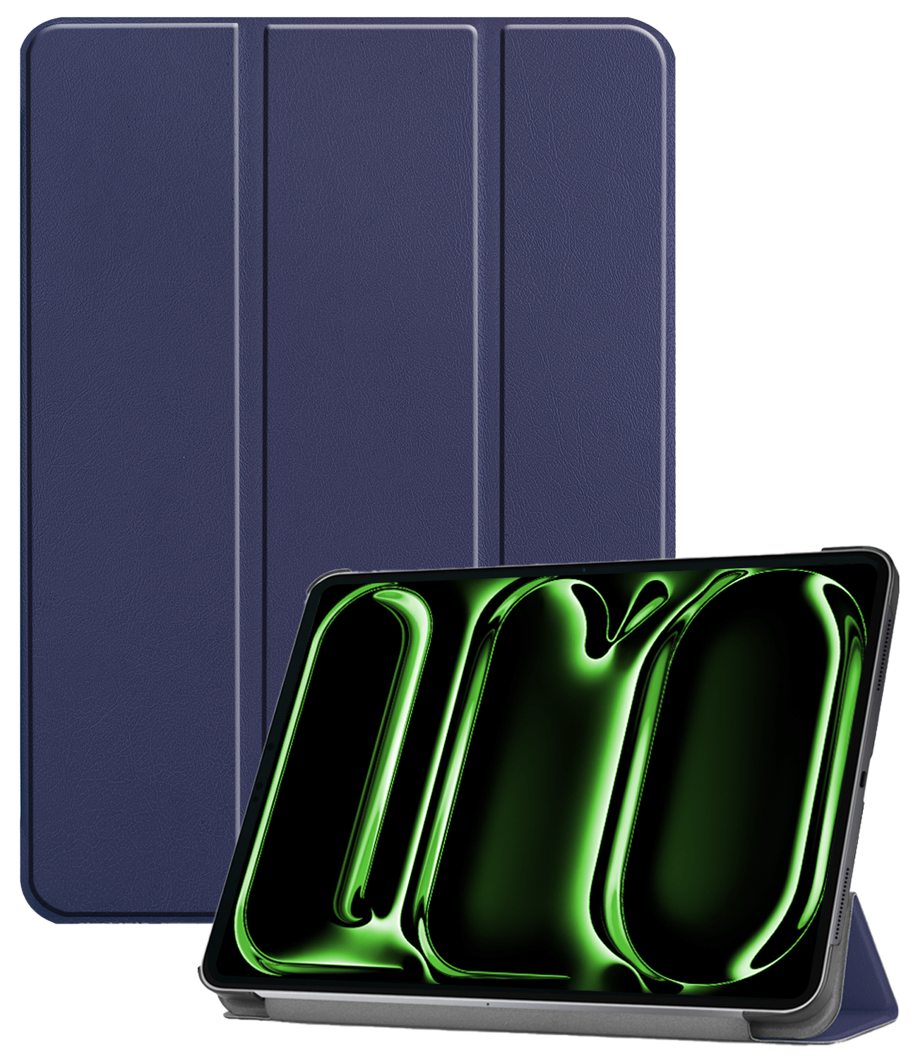 BASEY. Hoesje Geschikt voor iPad Pro 2024 (11 inch) Hoes Case Tablet Hoesje Tri-fold - Hoes Geschikt voor iPad Pro 2024 11 inch (7e generatie) Hoesje Hard Cover Bookcase Hoes - Donkerblauw