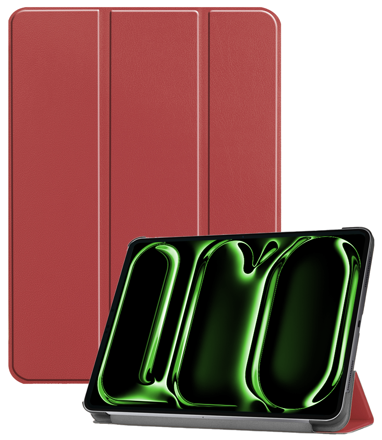 BASEY. Hoesje Geschikt voor iPad Pro 2024 (11 inch) Hoes Case Tablet Hoesje Tri-fold - Hoes Geschikt voor iPad Pro 2024 11 inch (7e generatie) Hoesje Hard Cover Bookcase Hoes - Donkerrood