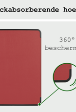 BASEY. Hoesje Geschikt voor iPad Pro 2024 (11 inch) Hoes Case Tablet Hoesje Tri-fold - Hoes Geschikt voor iPad Pro 2024 11 inch (7e generatie) Hoesje Hard Cover Bookcase Hoes - Donkerrood