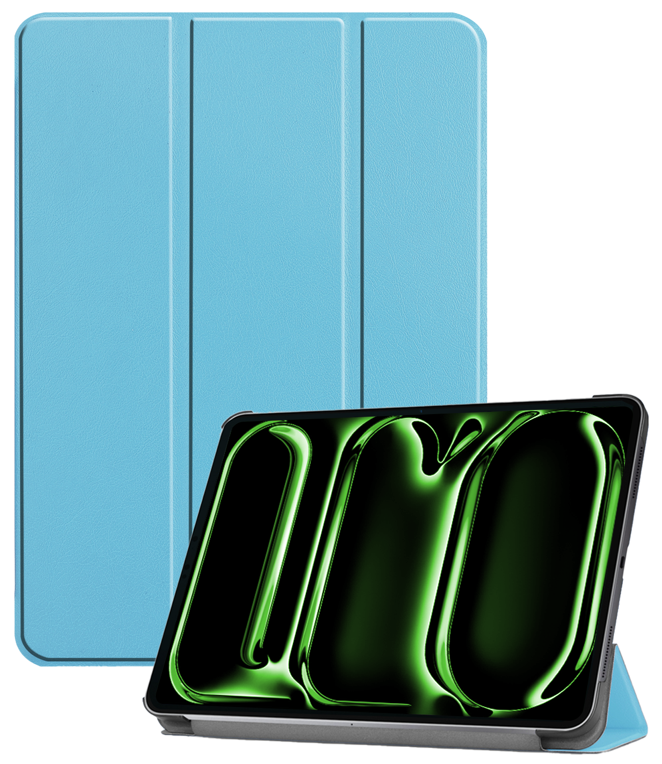 BASEY. Hoesje Geschikt voor iPad Pro 2024 (11 inch) Hoes Case Tablet Hoesje Tri-fold - Hoes Geschikt voor iPad Pro 2024 11 inch (7e generatie) Hoesje Hard Cover Bookcase Hoes - Lichtblauw