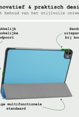 BASEY. Hoesje Geschikt voor iPad Pro 2024 (11 inch) Hoes Case Tablet Hoesje Tri-fold - Hoes Geschikt voor iPad Pro 2024 11 inch (7e generatie) Hoesje Hard Cover Bookcase Hoes - Lichtblauw