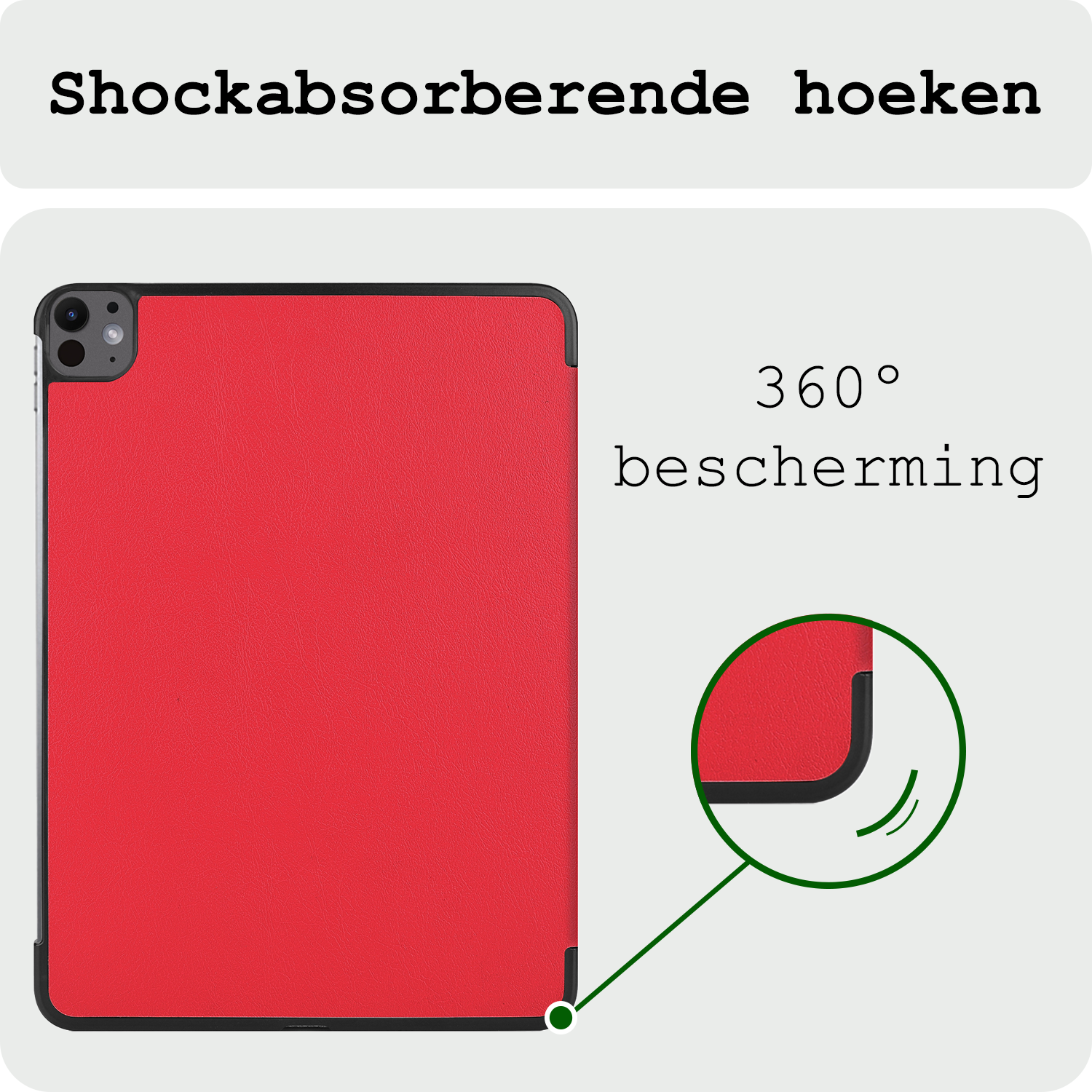 BASEY. Hoesje Geschikt voor iPad Pro 2024 (11 inch) Hoes Case Tablet Hoesje Tri-fold - Hoes Geschikt voor iPad Pro 2024 11 inch (7e generatie) Hoesje Hard Cover Bookcase Hoes - Rood
