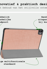 BASEY. Hoesje Geschikt voor iPad Pro 2024 (11 inch) Hoes Case Tablet Hoesje Tri-fold - Hoes Geschikt voor iPad Pro 2024 11 inch (7e generatie) Hoesje Hard Cover Bookcase Hoes - Rosé goud