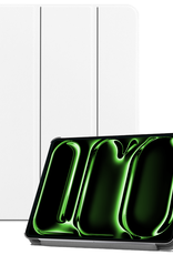 BASEY. Hoesje Geschikt voor iPad Pro 2024 (11 inch) Hoes Case Tablet Hoesje Tri-fold - Hoes Geschikt voor iPad Pro 2024 11 inch (7e generatie) Hoesje Hard Cover Bookcase Hoes - Wit