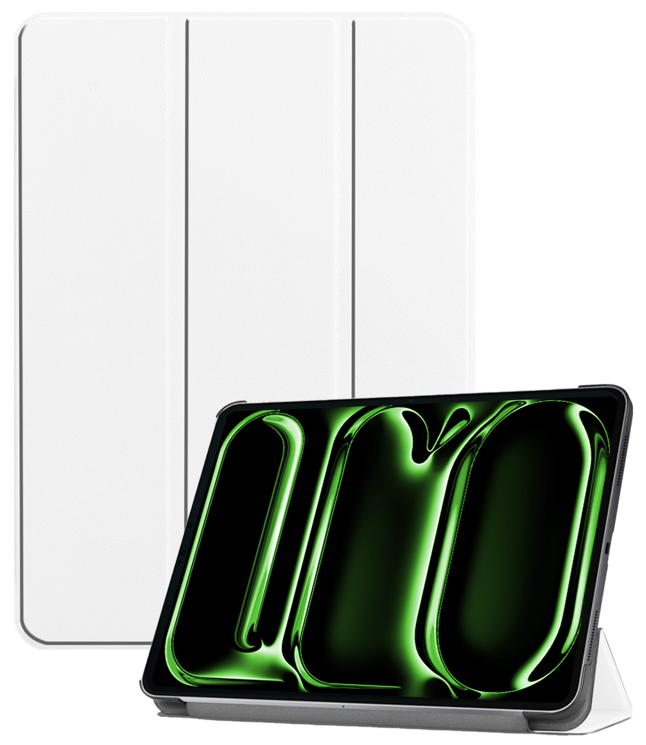 BASEY. Hoesje Geschikt voor iPad Pro 2024 (11 inch) Hoes Case Tablet Hoesje Tri-fold - Hoes Geschikt voor iPad Pro 2024 11 inch (7e generatie) Hoesje Hard Cover Bookcase Hoes - Wit