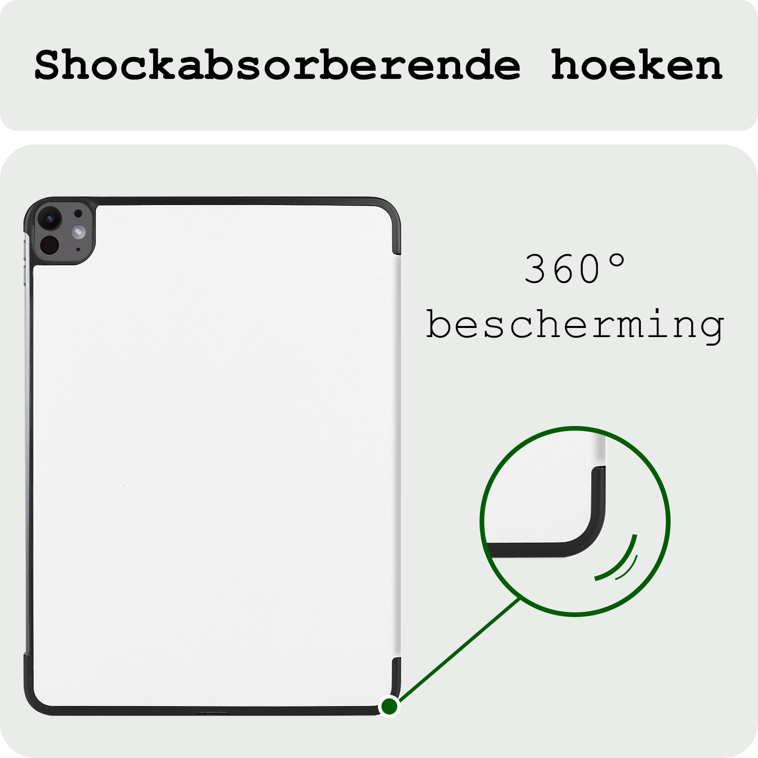 BASEY. Hoesje Geschikt voor iPad Pro 2024 (11 inch) Hoes Case Tablet Hoesje Tri-fold - Hoes Geschikt voor iPad Pro 2024 11 inch (7e generatie) Hoesje Hard Cover Bookcase Hoes - Wit