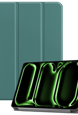 BASEY. Hoesje Geschikt voor iPad Pro 2024 (13 inch) Hoes Case Tablet Hoesje Tri-fold - Hoes Geschikt voor iPad Pro 2024 13 inch (7e generatie) Hoesje Hard Cover Bookcase Hoes - Donkergroen