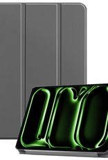 BASEY. Hoesje Geschikt voor iPad Pro 2024 (13 inch) Hoes Case Tablet Hoesje Tri-fold - Hoes Geschikt voor iPad Pro 2024 13 inch (7e generatie) Hoesje Hard Cover Bookcase Hoes - Grijs