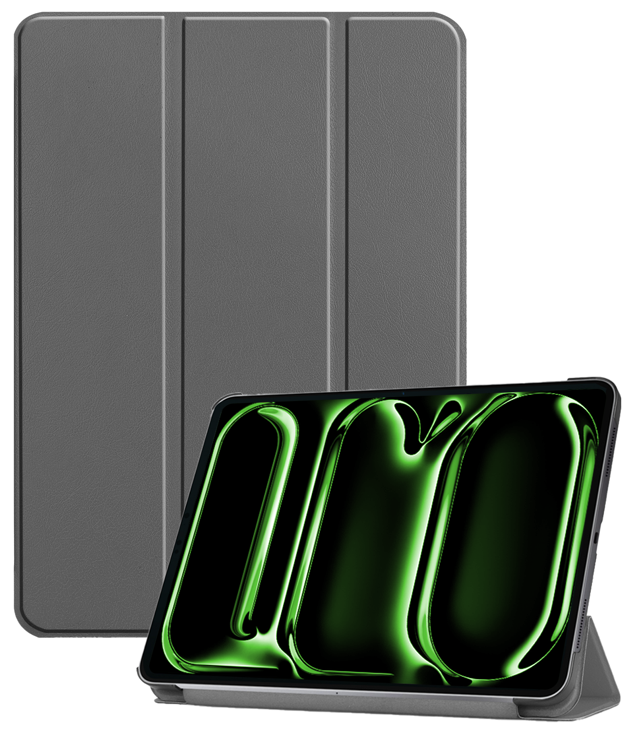 BASEY. Hoesje Geschikt voor iPad Pro 2024 (13 inch) Hoes Case Tablet Hoesje Tri-fold - Hoes Geschikt voor iPad Pro 2024 13 inch (7e generatie) Hoesje Hard Cover Bookcase Hoes - Grijs