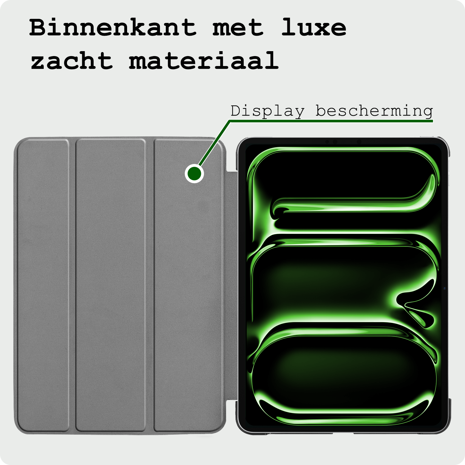 BASEY. Hoesje Geschikt voor iPad Pro 2024 (13 inch) Hoes Case Tablet Hoesje Tri-fold - Hoes Geschikt voor iPad Pro 2024 13 inch (7e generatie) Hoesje Hard Cover Bookcase Hoes - Grijs