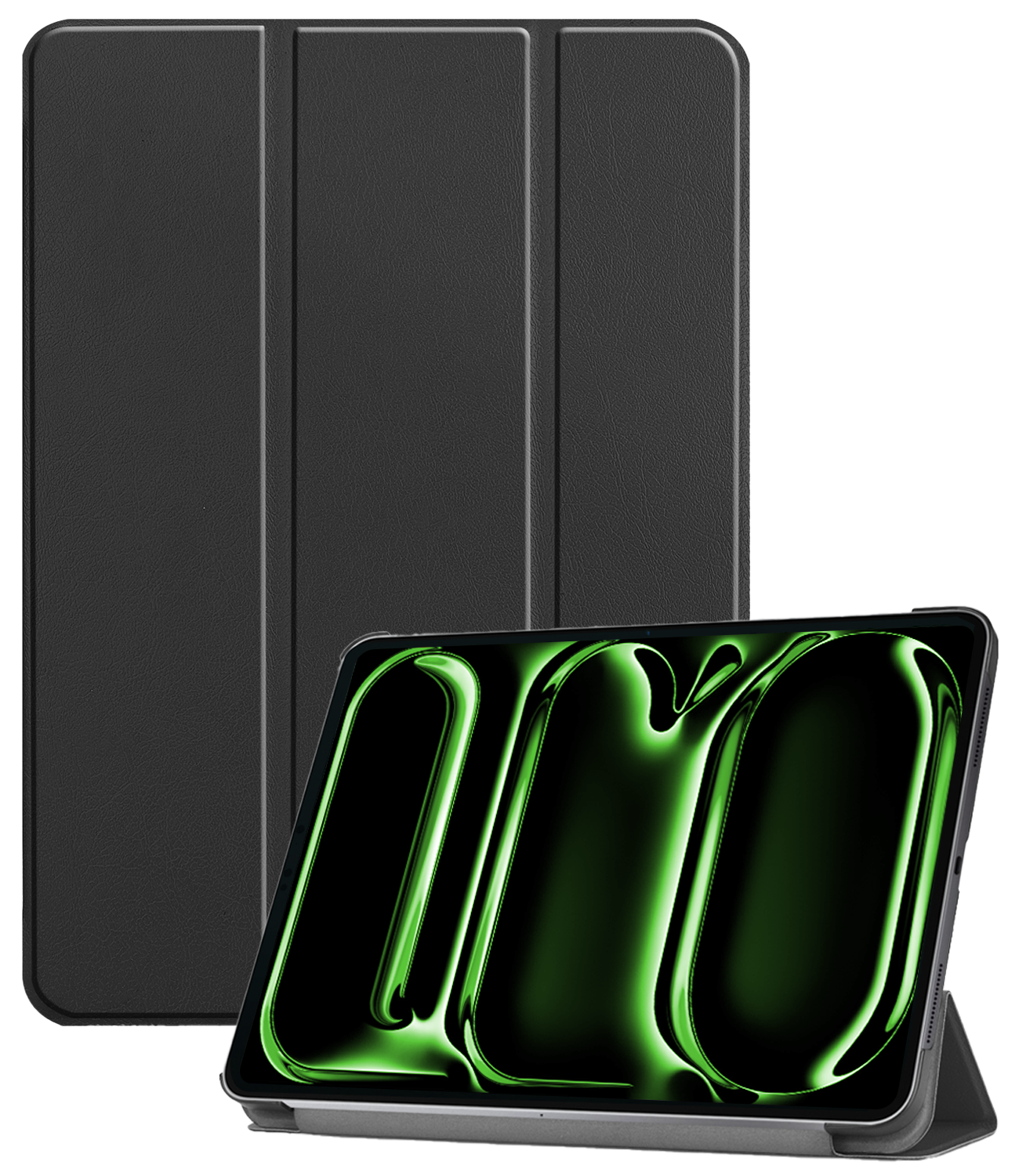 BASEY. Hoesje Geschikt voor iPad Pro 2024 (13 inch) Hoes Case Tablet Hoesje Tri-fold - Hoes Geschikt voor iPad Pro 2024 13 inch (7e generatie) Hoesje Hard Cover Bookcase Hoes - Zwart