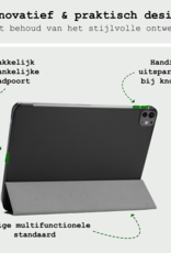 BASEY. Hoesje Geschikt voor iPad Pro 2024 (13 inch) Hoes Case Tablet Hoesje Tri-fold - Hoes Geschikt voor iPad Pro 2024 13 inch (7e generatie) Hoesje Hard Cover Bookcase Hoes - Zwart