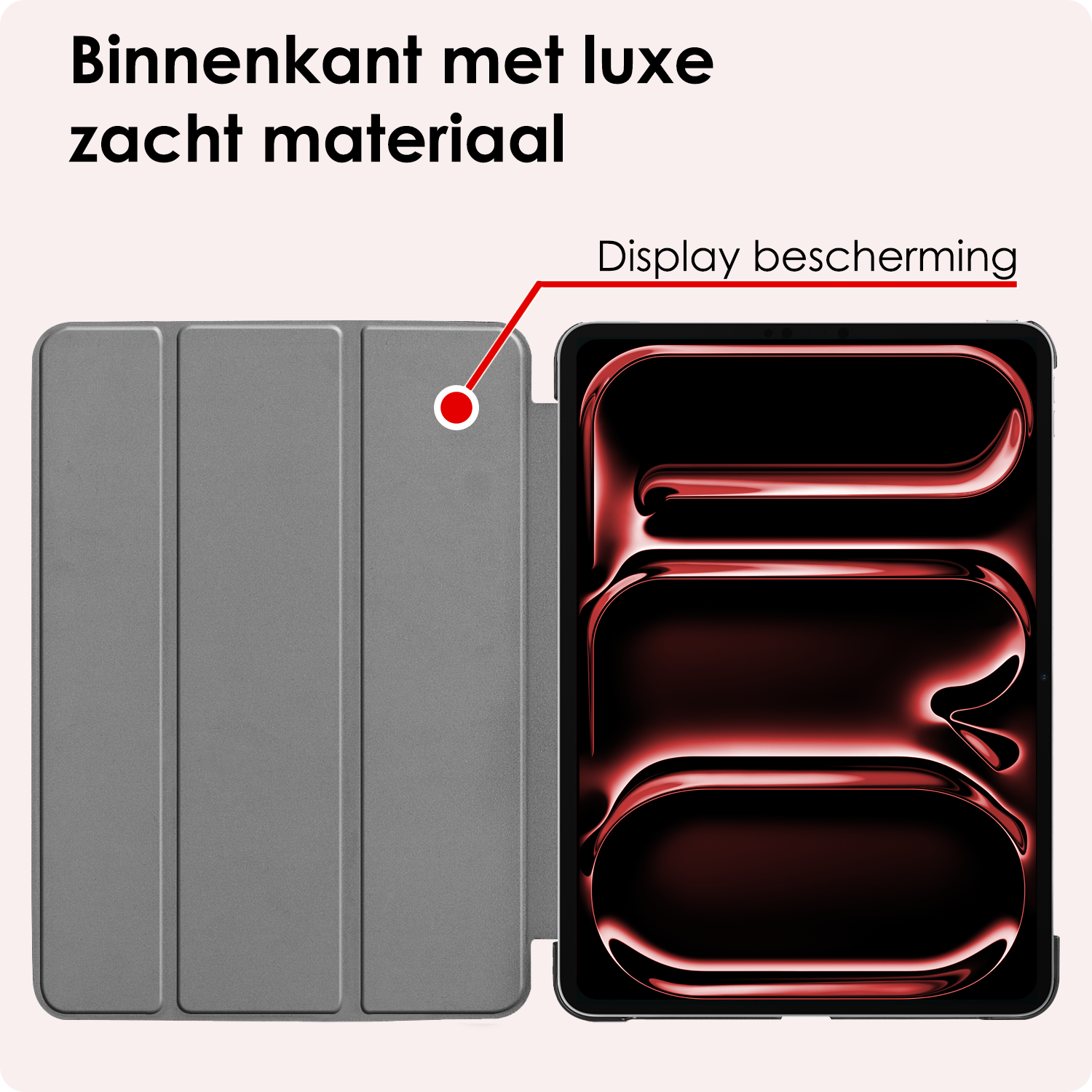 NoXx Hoesje Geschikt voor iPad Pro 2024 (13 inch) Hoesje Case Hard Cover Hoes Book Case - Grijs