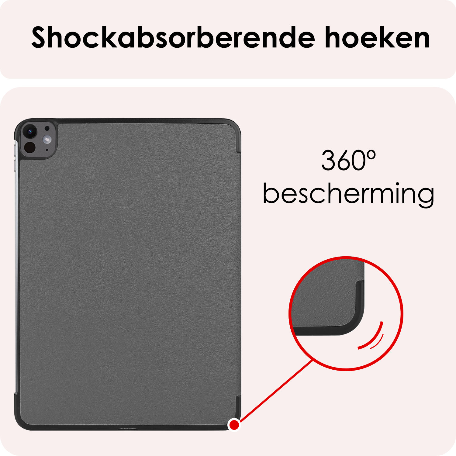 NoXx Hoesje Geschikt voor iPad Pro 2024 (13 inch) Hoesje Case Hard Cover Hoes Book Case - Grijs