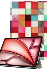 NoXx Hoesje Geschikt voor iPad Air 6 (11 inch) Hoesje Case Hard Cover Hoes Book Case - Blokken