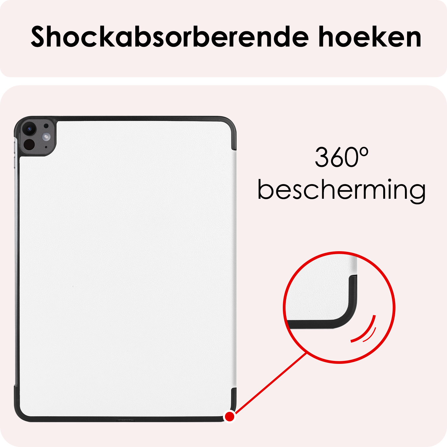 NoXx Hoesje Geschikt voor iPad Pro 2024 (11 inch) Hoesje Case Hard Cover Hoes Book Case - Wit