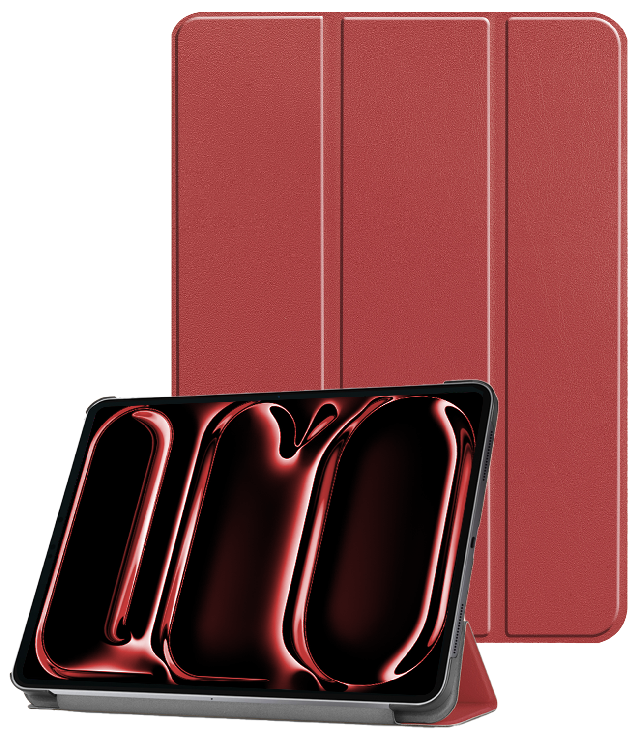 NoXx Hoesje Geschikt voor iPad Pro 2024 (11 inch) Hoesje Case Hard Cover Hoes Book Case - Donkerrood