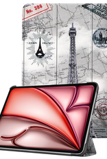 NoXx Hoesje Geschikt voor iPad Air 6 (11 inch) Hoesje Case Hard Cover Hoes Book Case - Eiffeltoren