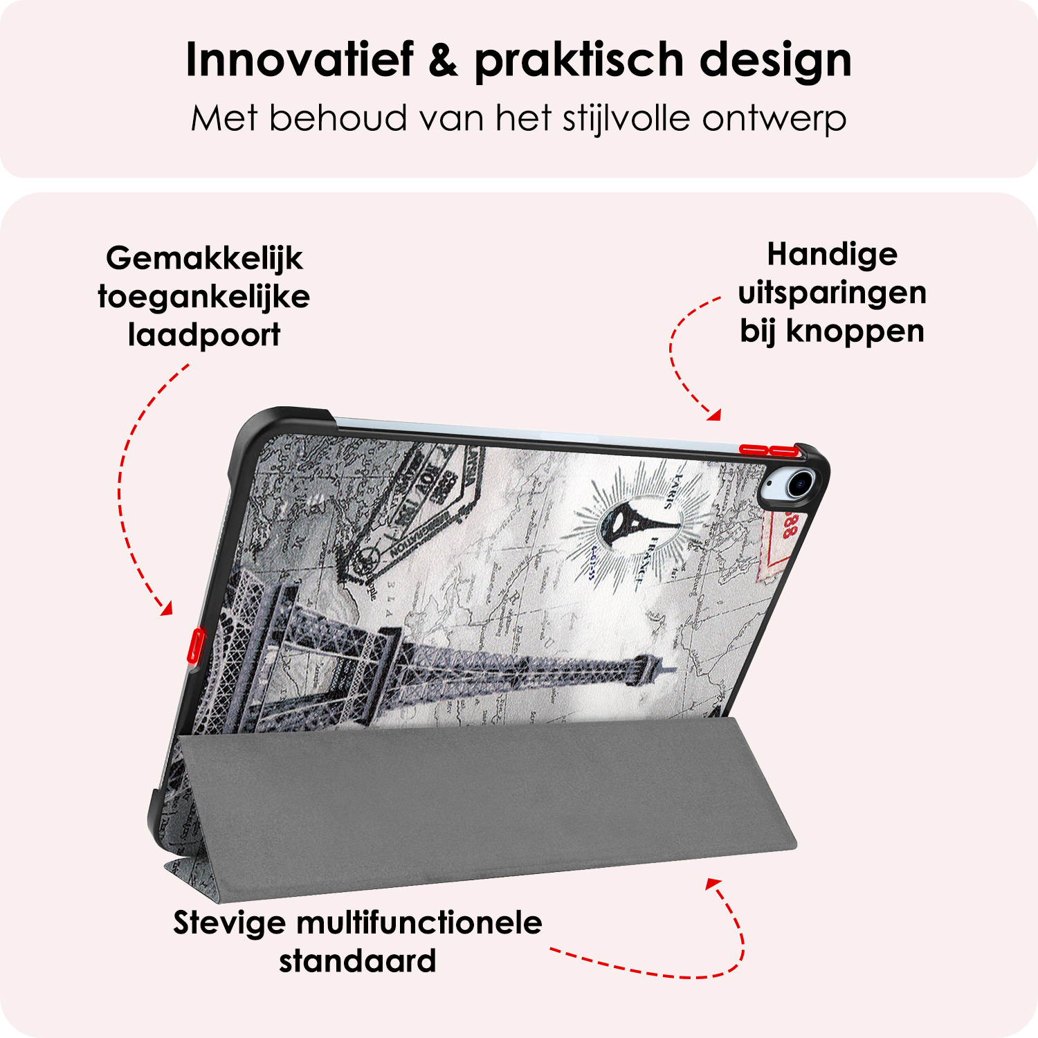 NoXx Hoesje Geschikt voor iPad Air 6 (11 inch) Hoesje Case Hard Cover Hoes Book Case - Eiffeltoren