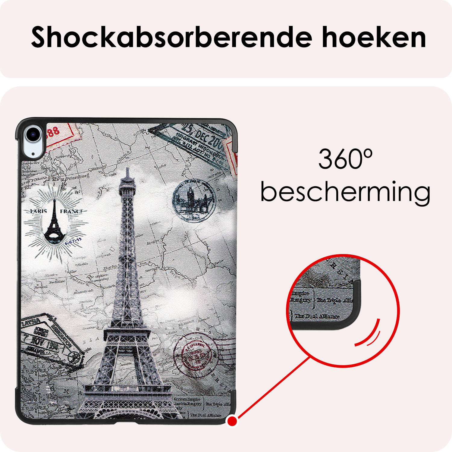 NoXx Hoesje Geschikt voor iPad Air 6 (11 inch) Hoesje Case Hard Cover Hoes Book Case - Eiffeltoren