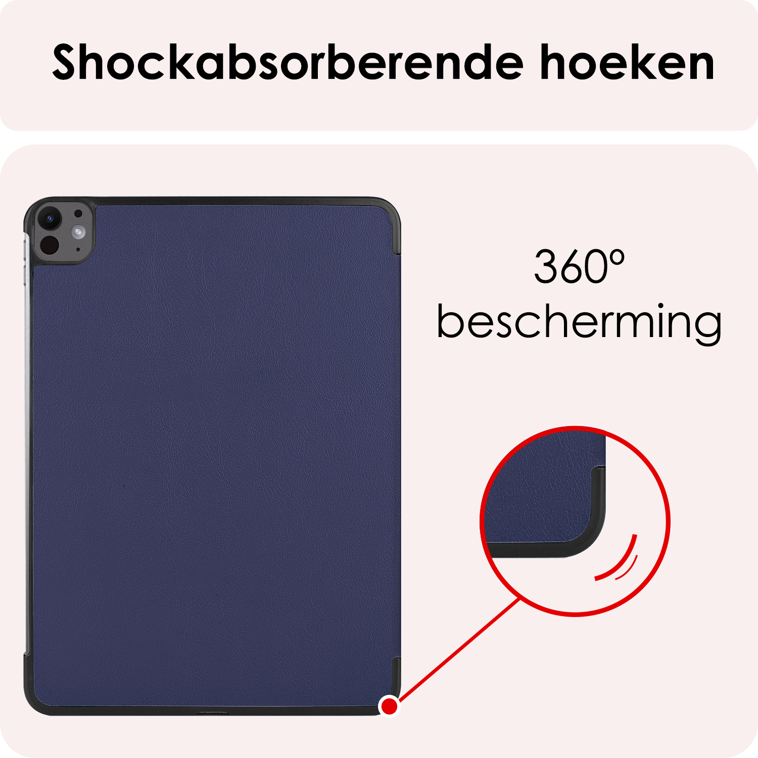NoXx Hoesje Geschikt voor iPad Pro 2024 (11 inch) Hoesje Case Hard Cover Hoes Book Case - Donkerblauw