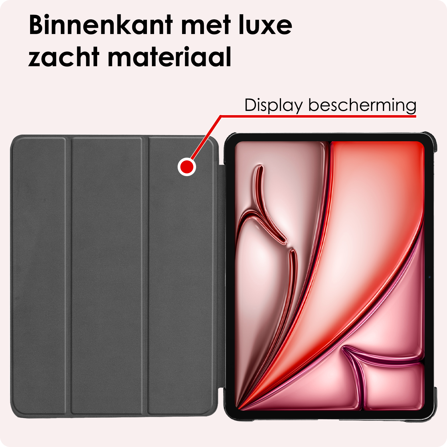 NoXx Hoesje Geschikt voor iPad Air 6 (11 inch) Hoesje Case Hard Cover Hoes Book Case - Grijs