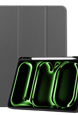 BASEY. Hoesje Geschikt voor iPad Pro 2024 (13 inch) Hoes Case Tablet Hoesje Tri-fold Met Uitsparing Geschikt voor Apple Pencil - Hoes Geschikt voor iPad Pro 2024 13 inch (7e generatie) Hoesje Hard Cover Bookcase Hoes - Grijs