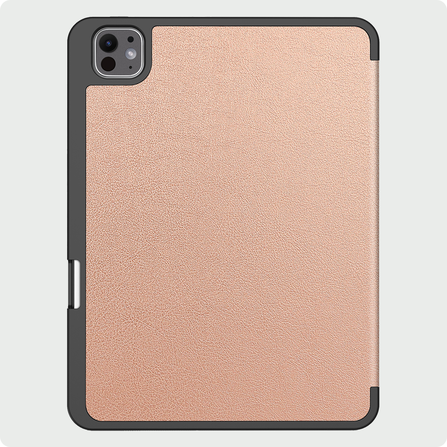 BASEY. Hoesje Geschikt voor iPad Pro 2024 (13 inch) Hoes Case Tablet Hoesje Tri-fold Met Uitsparing Geschikt voor Apple Pencil - Hoes Geschikt voor iPad Pro 2024 13 inch (7e generatie) Hoesje Hard Cover Bookcase Hoes - Rosé goud
