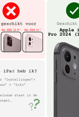 BASEY. Hoesje Geschikt voor iPad Pro 2024 (13 inch) Hoes Case Tablet Hoesje Tri-fold Met Uitsparing Geschikt voor Apple Pencil - Hoes Geschikt voor iPad Pro 2024 13 inch (7e generatie) Hoesje Hard Cover Bookcase Hoes - Zwart