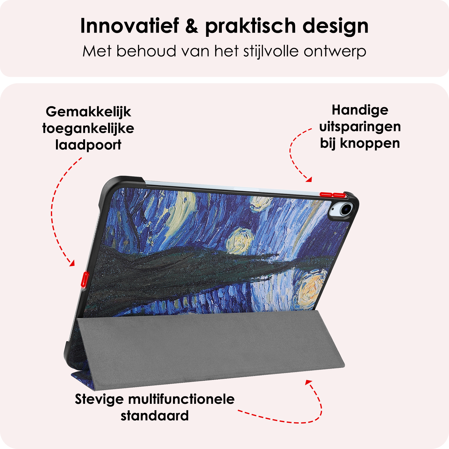 NoXx Hoesje Geschikt voor iPad Air 6 (11 inch) Hoesje Case Hard Cover Hoes Book Case - Sterrenhemel