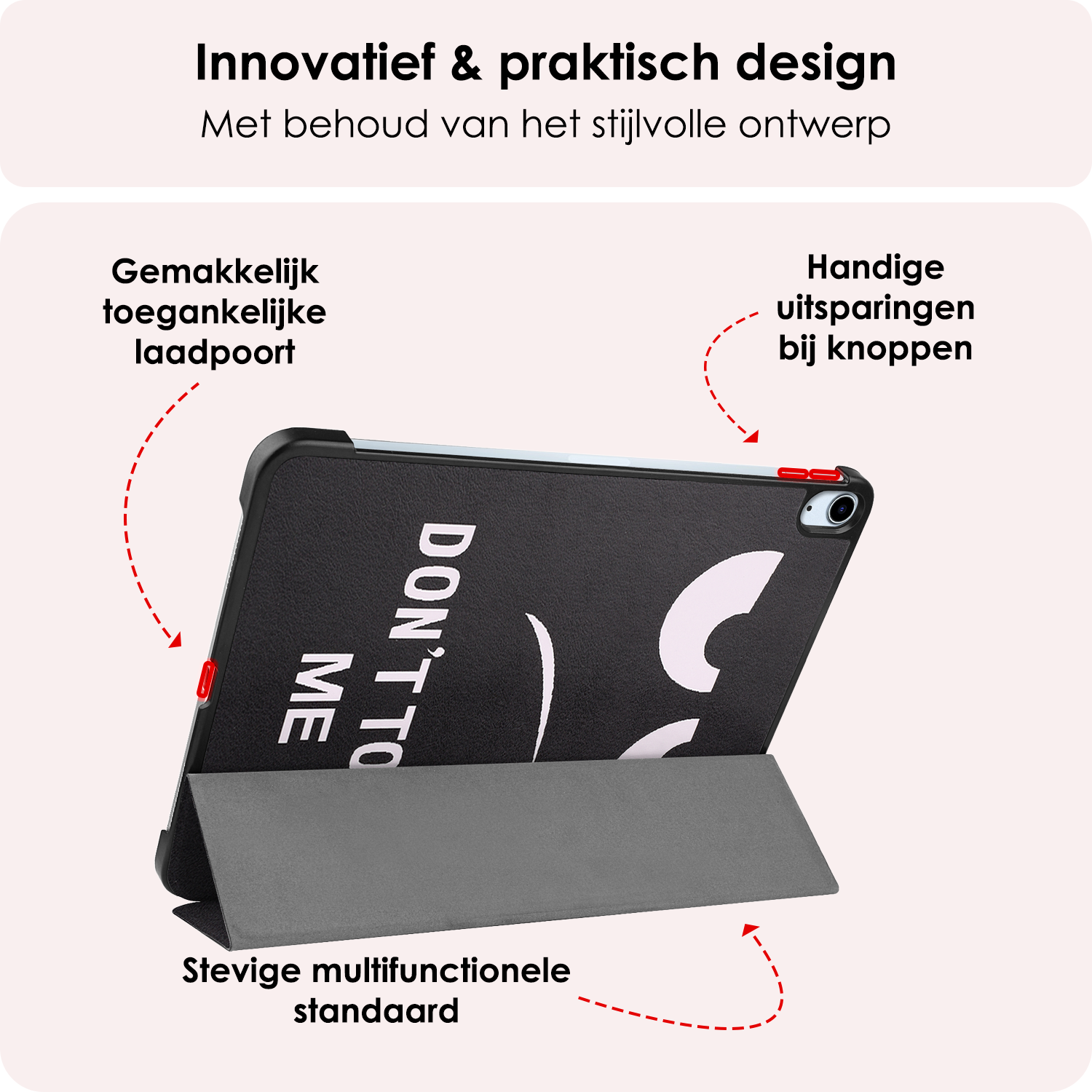 NoXx Hoesje Geschikt voor iPad Air 6 (11 inch) Hoesje Case Hard Cover Hoes Book Case - Don't Touch Me