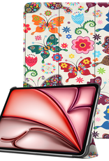 NoXx iPad Air 2024 Hoes Luxe Book Case - iPad Air 6 (11 inch) Hoesje Case Cover - Vlinder