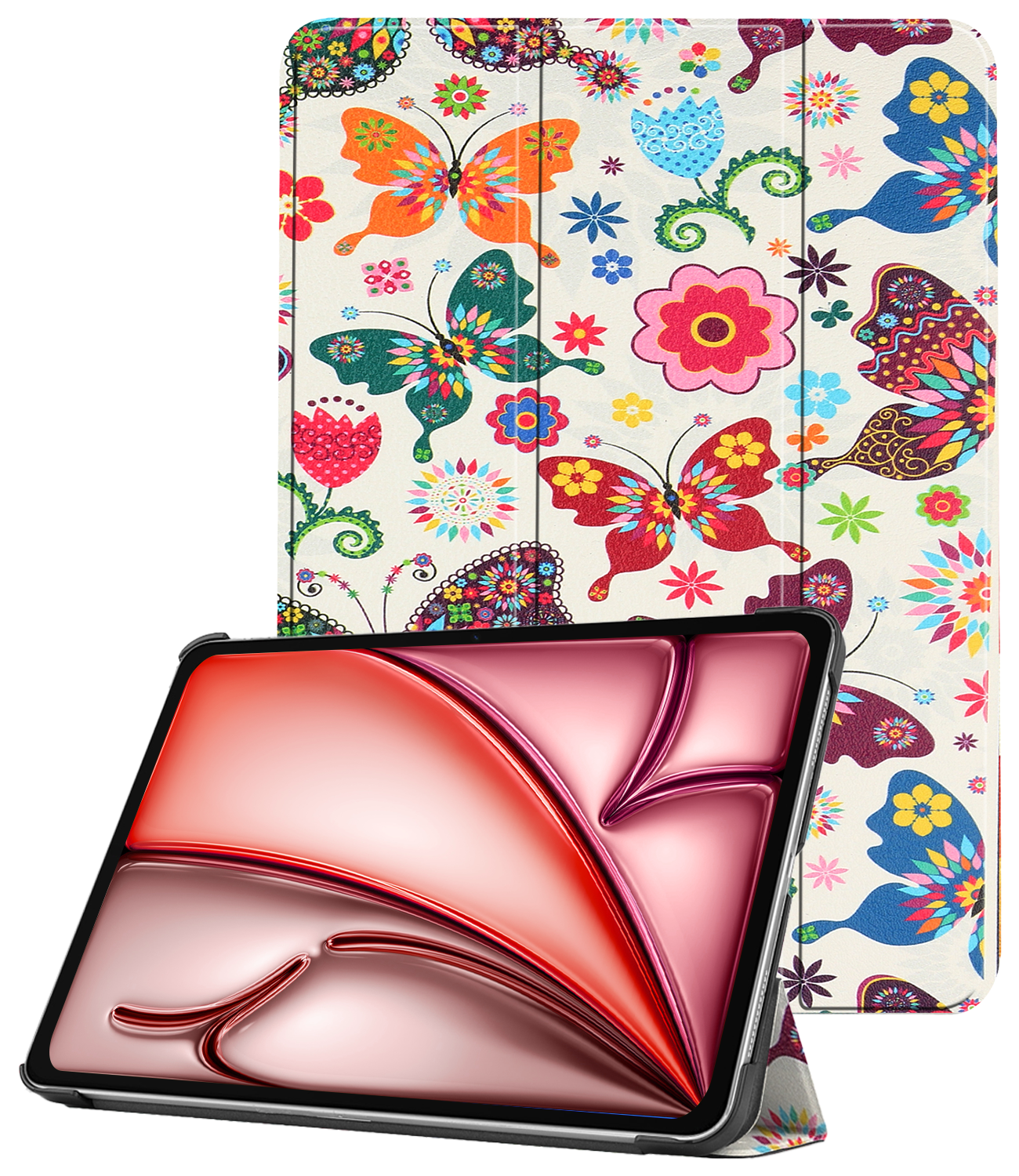 NoXx iPad Air 2024 Hoes Luxe Book Case - iPad Air 6 (11 inch) Hoesje Case Cover - Vlinder