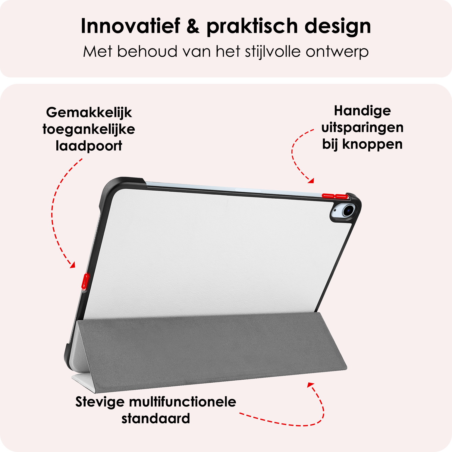 NoXx Hoesje Geschikt voor iPad Air 6 (11 inch) Hoesje Case Hard Cover Hoes Book Case - Wit