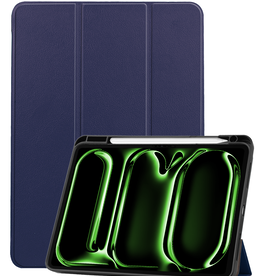 BASEY. BASEY. iPad Pro 2024 (11 inch) Hoesje Met Uitsparing Apple Pencil - Donkerblauw