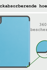 BASEY. Hoesje Geschikt voor iPad Pro 2024 (11 inch) Hoes Case Tablet Hoesje Tri-fold Met Uitsparing Geschikt voor Apple Pencil - Hoes Geschikt voor iPad Pro 2024 11 inch (7e generatie) Hoesje Hard Cover Bookcase Hoes - Lichtblauw