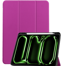BASEY. BASEY. iPad Pro 2024 (11 inch) Hoesje Met Uitsparing Apple Pencil - Paars