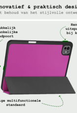 BASEY. Hoesje Geschikt voor iPad Pro 2024 (11 inch) Hoes Case Tablet Hoesje Tri-fold Met Uitsparing Geschikt voor Apple Pencil - Hoes Geschikt voor iPad Pro 2024 11 inch (7e generatie) Hoesje Hard Cover Bookcase Hoes - Paars
