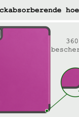 BASEY. Hoesje Geschikt voor iPad Pro 2024 (11 inch) Hoes Case Tablet Hoesje Tri-fold Met Uitsparing Geschikt voor Apple Pencil - Hoes Geschikt voor iPad Pro 2024 11 inch (7e generatie) Hoesje Hard Cover Bookcase Hoes - Paars
