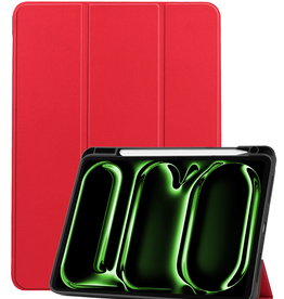 BASEY. BASEY. iPad Pro 2024 (11 inch) Hoesje Met Uitsparing Apple Pencil - Rood