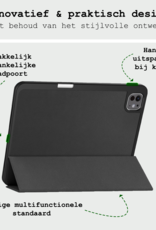 BASEY. Hoesje Geschikt voor iPad Pro 2024 (11 inch) Hoes Case Tablet Hoesje Tri-fold Met Uitsparing Geschikt voor Apple Pencil - Hoes Geschikt voor iPad Pro 2024 11 inch (7e generatie) Hoesje Hard Cover Bookcase Hoes - Zwart